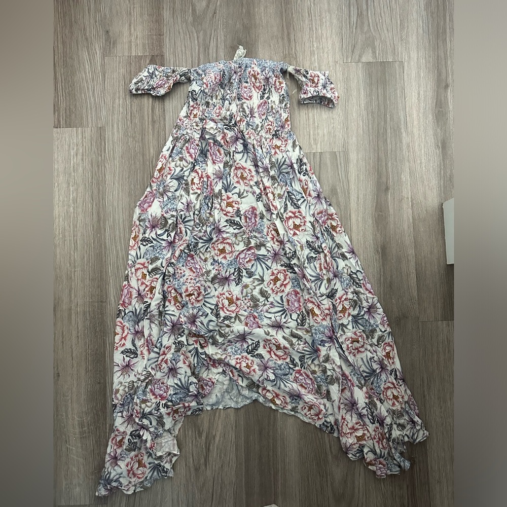 Flowy floral off the shoulder dress